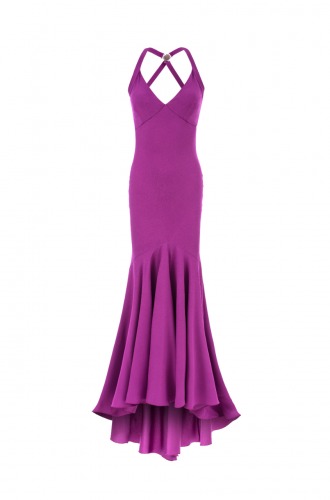 Długa, fioletowa suknia