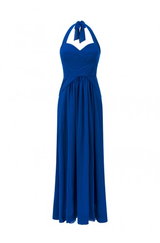 Długa, kobaltowa sukienka
