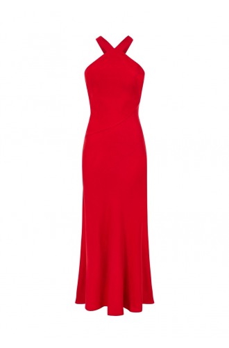 Długa, czerwona sukienka 