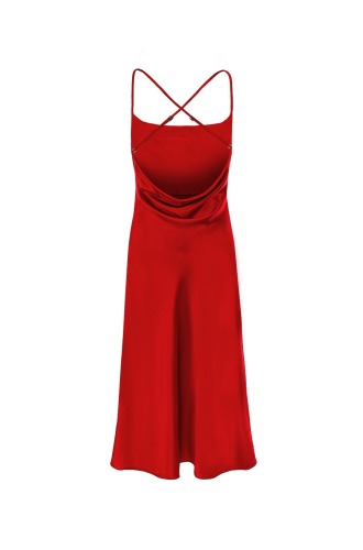 Paprocki&Brzozowski, czerwona sukienka, jedwabna, midi