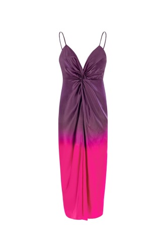 Massimo Dutti, sukienka, ramiączka, midi, fioletowa
