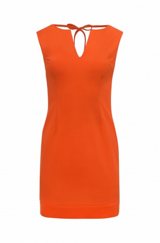 Pomarańczowa krótka sukienka