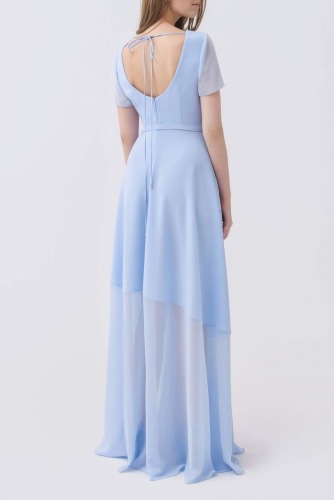 Długa, błękitna sukienka