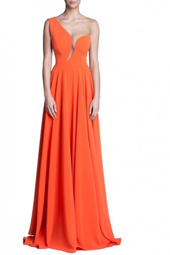 Długa pomarańczowa sukienka
